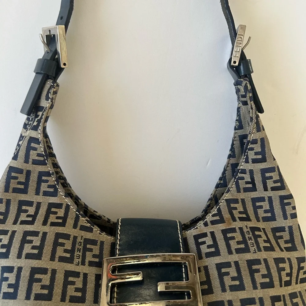 Fendi Mama Baguette Brown Monogram Canvas Shoulder Bag